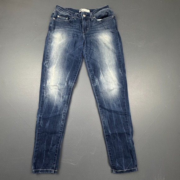 Levi's Legging Jeans Women's Size 27x30 Dark Wash Denim Stretch Faded Casual - Picture 1 of 10